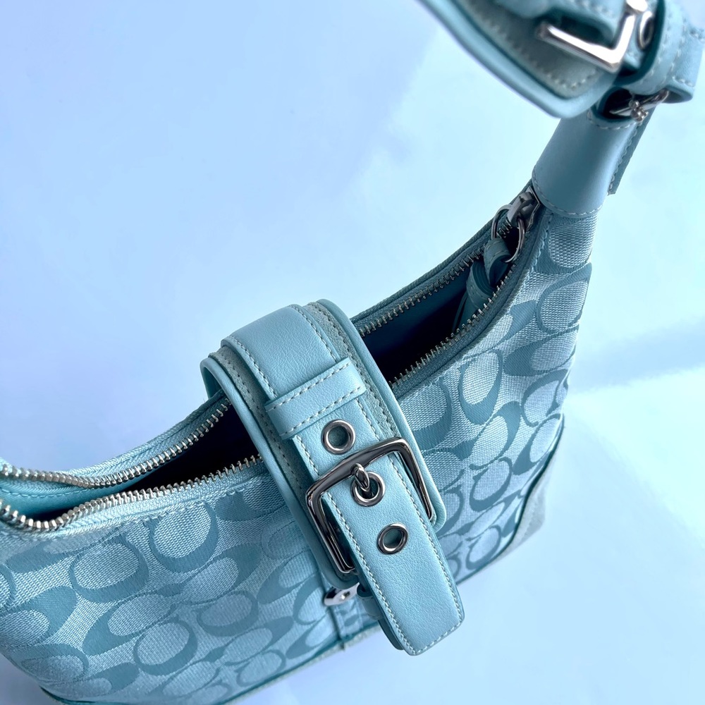 Aqua Blue COACH Signature Hobo Bag 🌊 - Picture 6 of 8